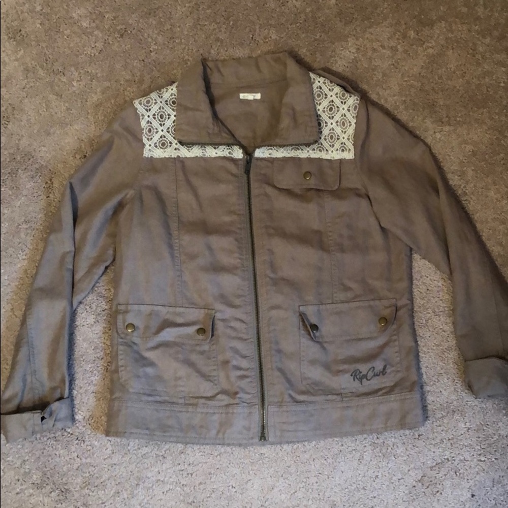 Tan cargo zip up.